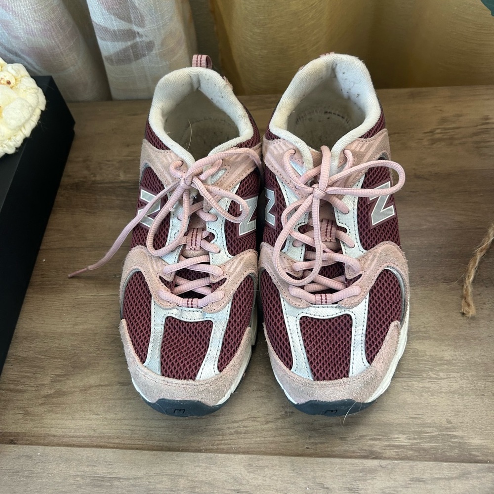New Balance Pink and Burgundy Athletic Sneakers